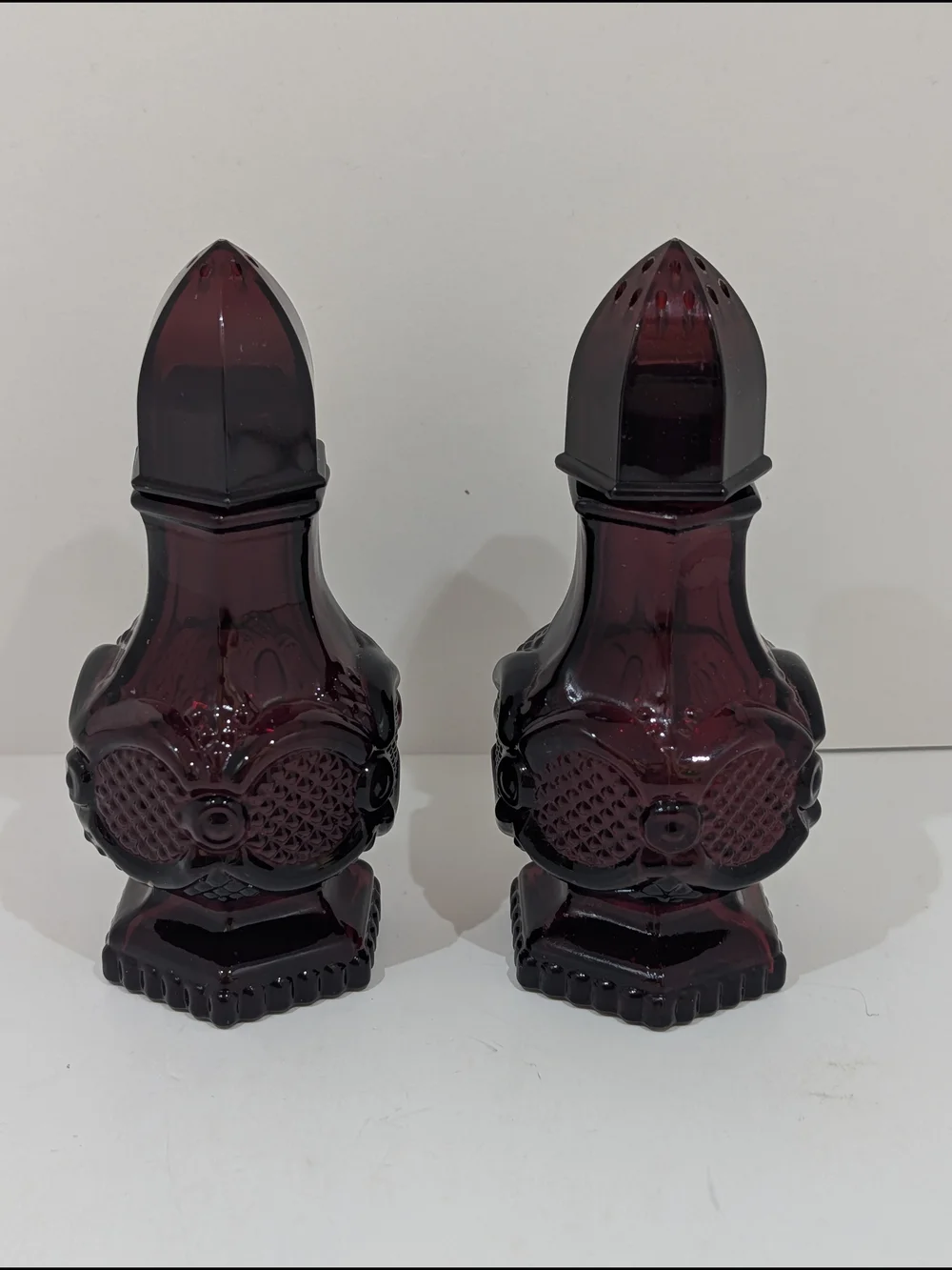 Sold Avon Cape Cod Red Glass Salt and Pepper Shakers - Vintage-Style Home Accent